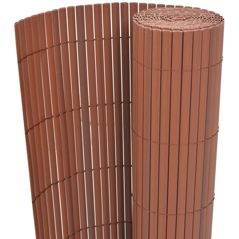 foto del prodotto recinzione da giardino a doppio lato in pvc 90x500 cm marrone vidaxl