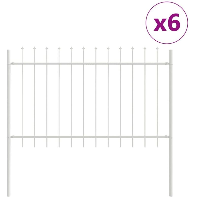 foto del prodotto recinzione da giardino con punta a lancia bianca 10,2x1,2 m in acciaio vidaxl