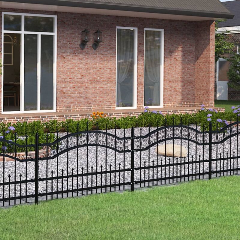 foto del prodotto recinzione da giardino con punta a lancia nera 240x75 cm in acciaio verniciato a polvere vidaxl