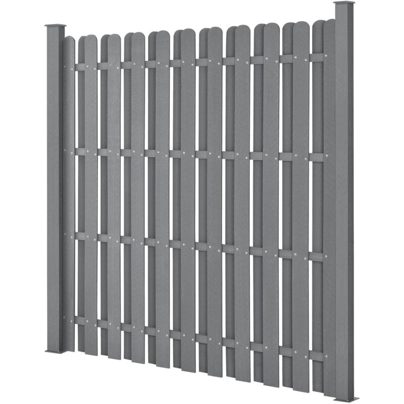 foto del prodotto recinzione da giardino frangivento in legno composito wpc 185 x 193 cm grigia