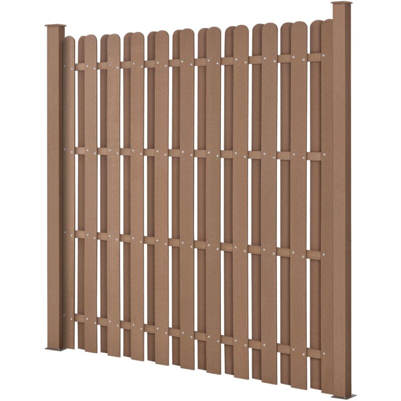foto del prodotto recinzione da giardino frangivento in legno composito wpc marrone 185 x 193 cm