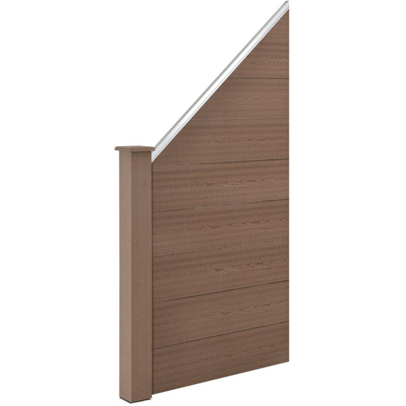 foto del prodotto recinzione da giardino frangivista in legno composito 180 x 96 cm marrone