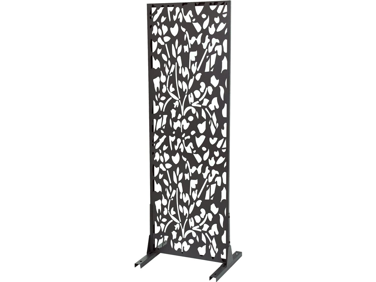 foto del prodotto recinzione decorativa in metallo quot flower quot 50 x 150 cm antracite