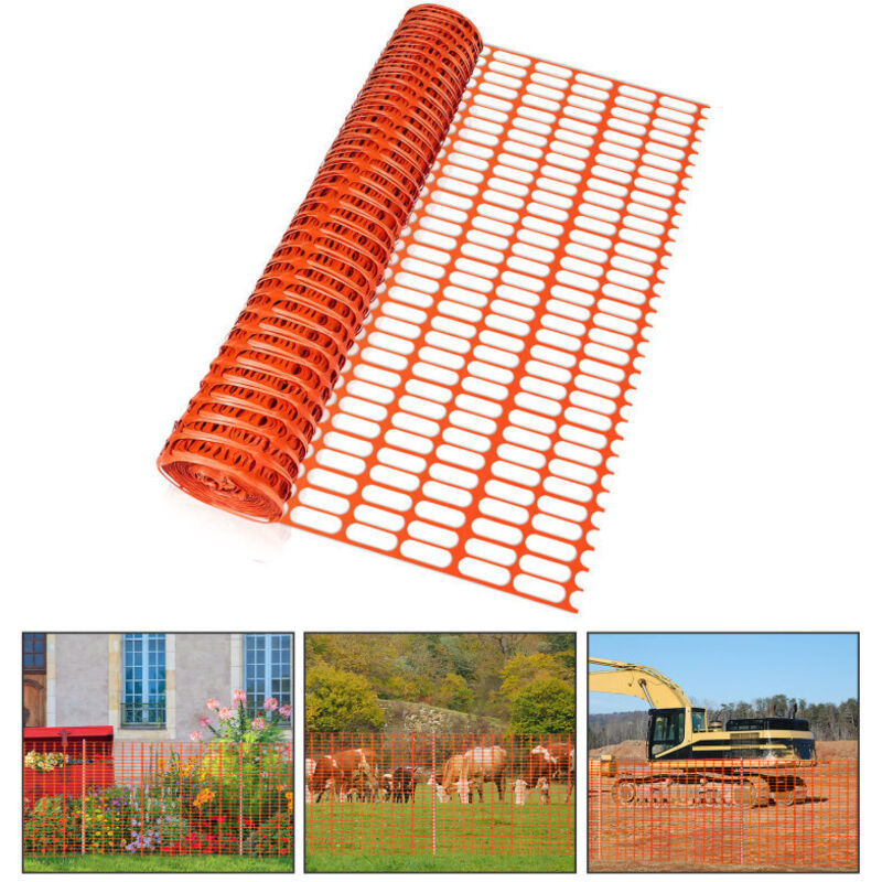 foto del prodotto recinzione di protezione in plastica, recinzione mobile 1 rotolo da 1 x 50 m rete di sicurezza arancione barriera di segnalazione swanew