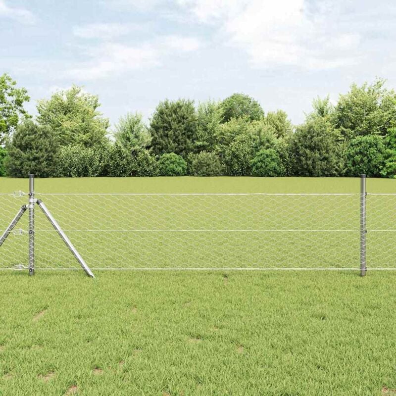foto del prodotto recinzione esagonale argento 0.4 x 10 m acciaio zincato vidaxl