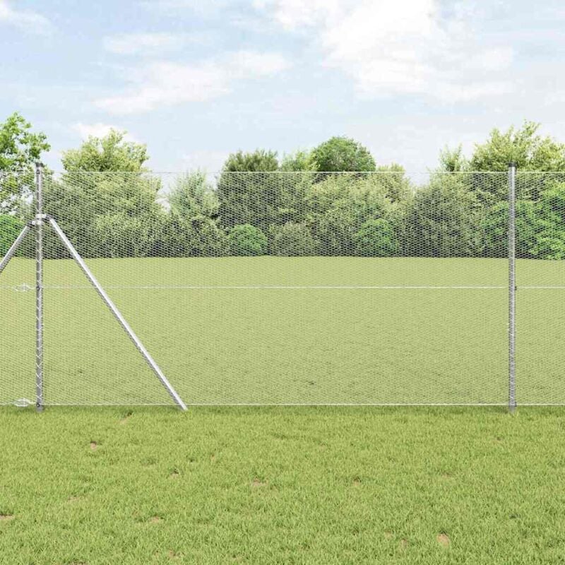 foto del prodotto recinzione esagonale argento 1.4 x 10 m acciaio zincato vidaxl
