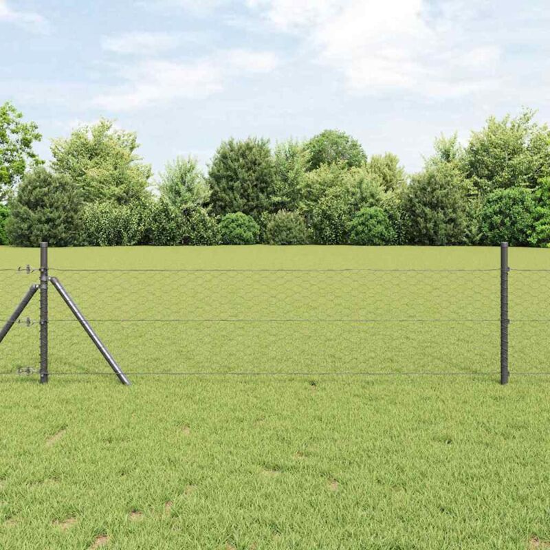 foto del prodotto recinzione esagonale grigia grigio 0.5 x 50 m acciaio vidaxl