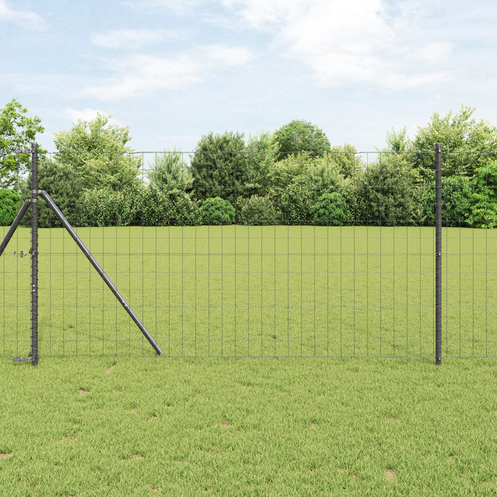 foto del prodotto recinzione euro grigio 1.2 x 10 m ferro rivestito in pvc vidaxl
