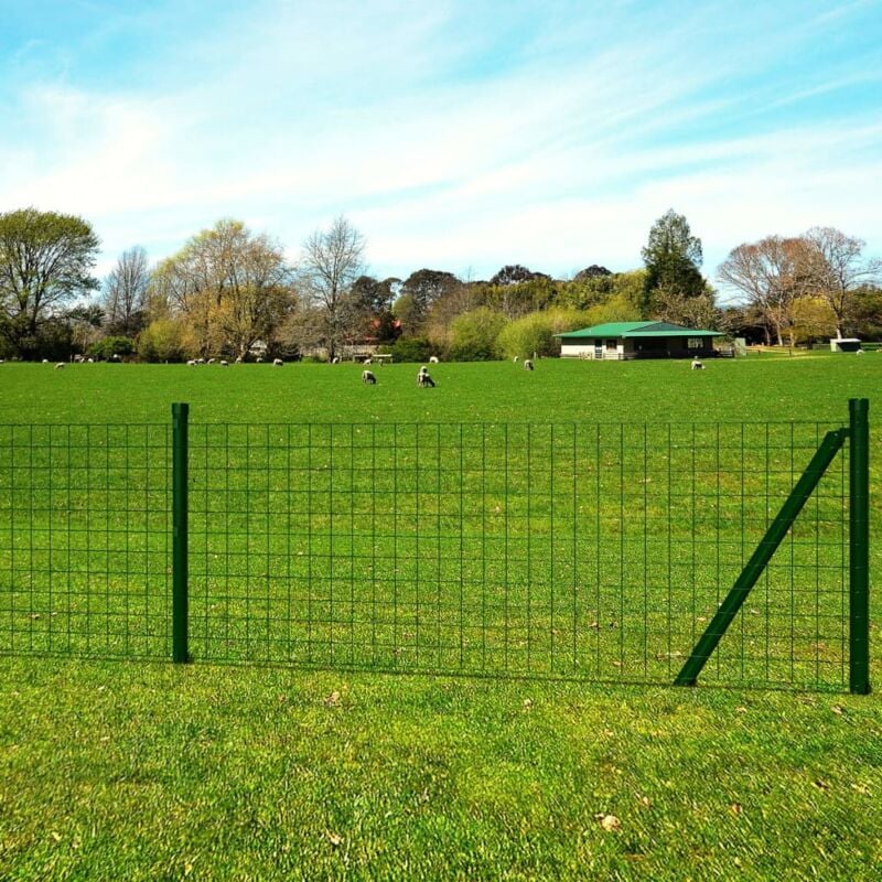 foto del prodotto recinzione euro in acciaio 25x0,8 m verde vidaxl