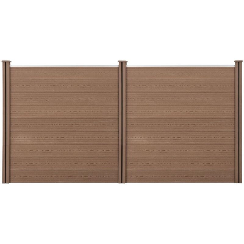 foto del prodotto recinzione frangivista in legno composito wpc marrone 183 x 357 cm