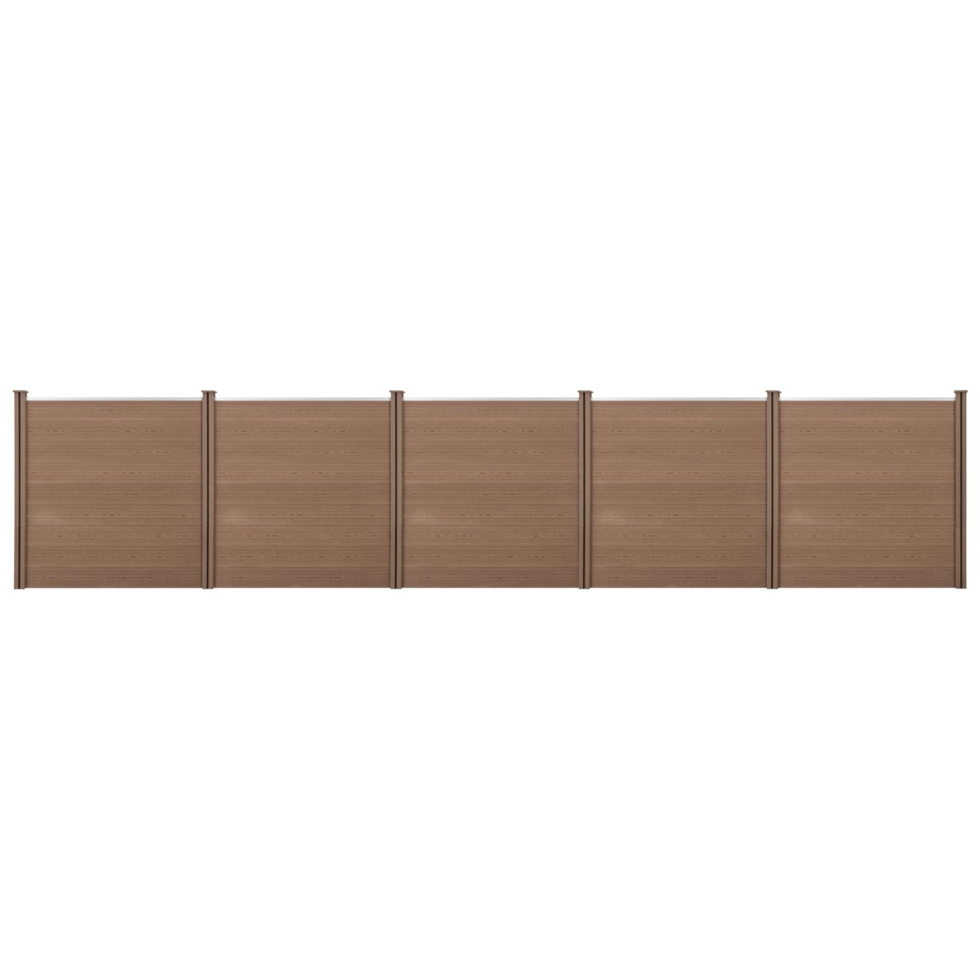 foto del prodotto recinzione frangivista in legno composito wpc marrone 183 x 879 cm 03 0001448