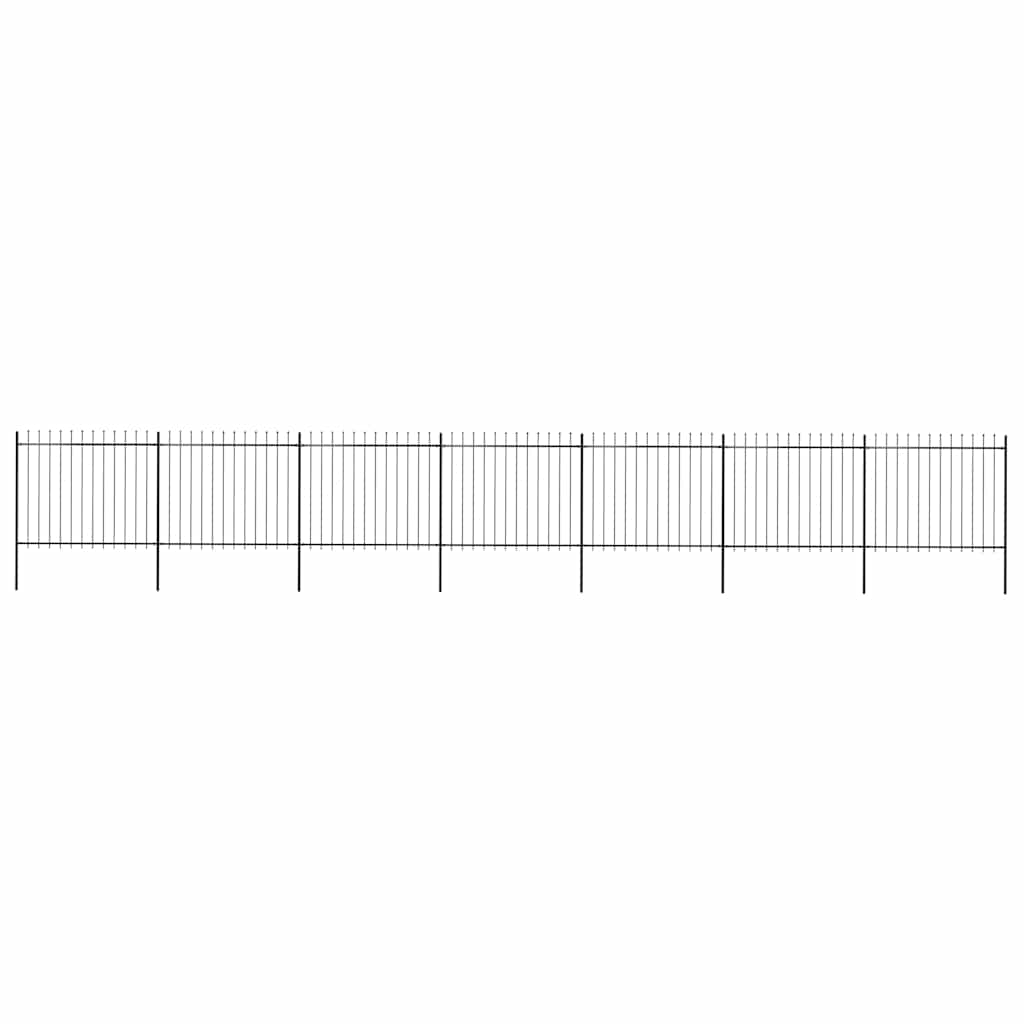 foto del prodotto recinzione giardino con punta a lancia acciaio 11,9x1,5m nera cod mxl 20720