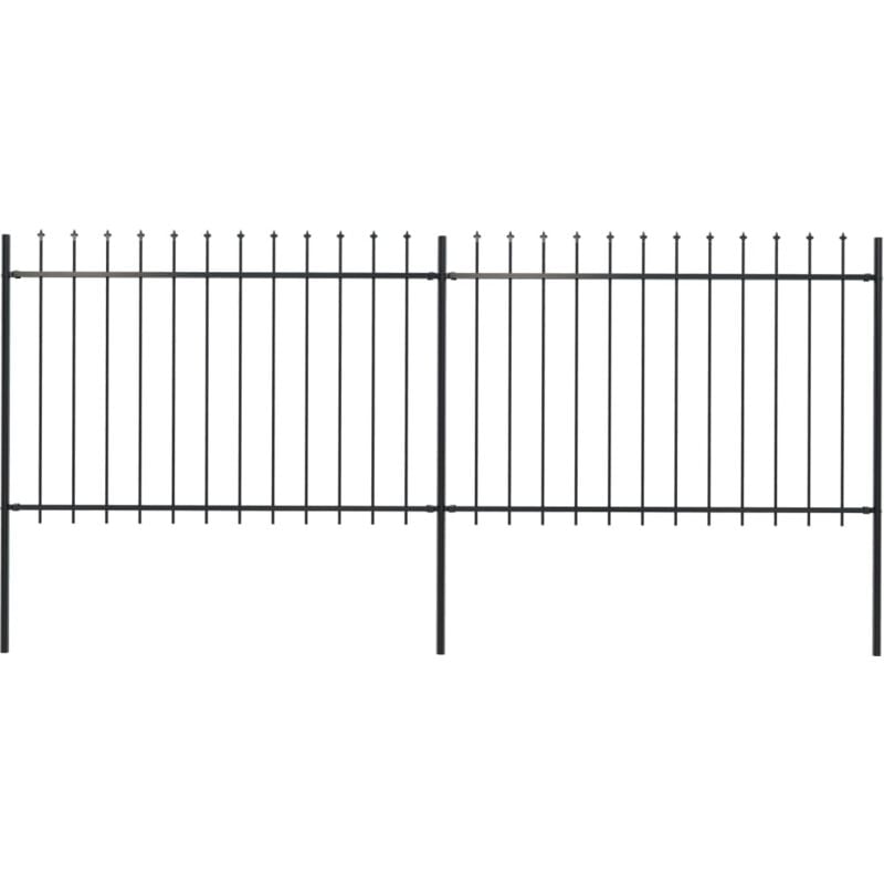 foto del prodotto recinzione giardino con punta a lancia in acciaio 3,4x1,2 m nera vidaxl