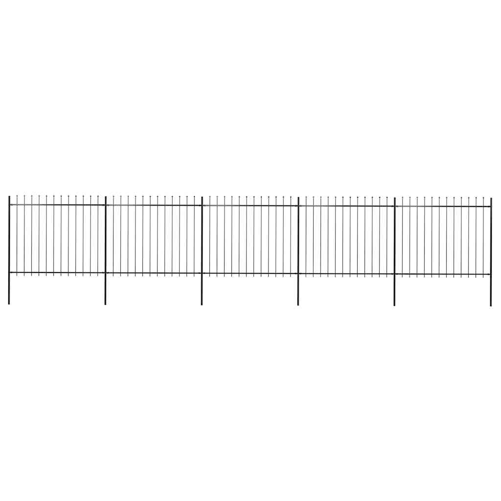 foto del prodotto recinzione giardino con punta a lancia in acciaio 8,5x1,5 m nera cod mxl 9361