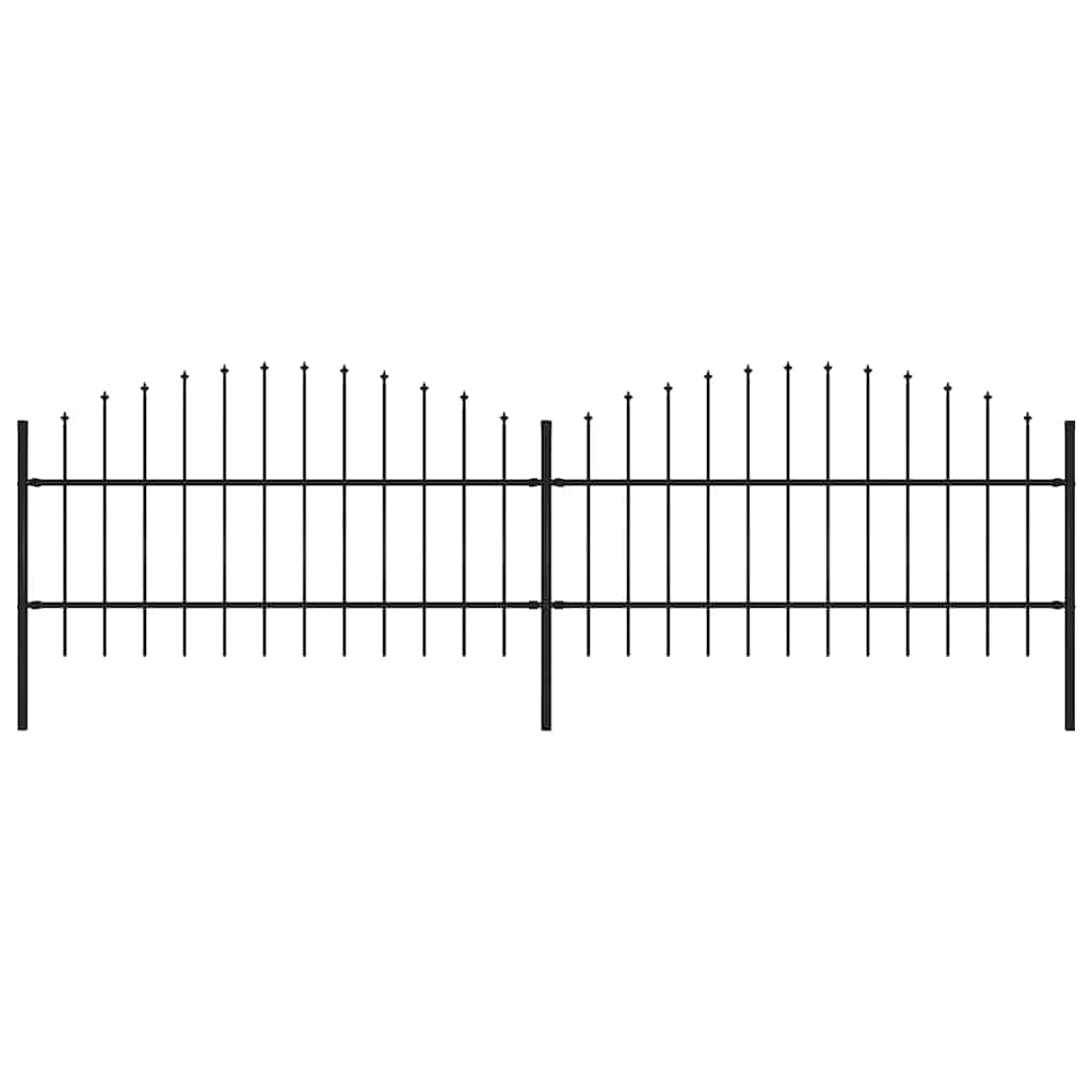 foto del prodotto recinzione giardino punta a lancia (0,75-1)x3,4m acciaio nera