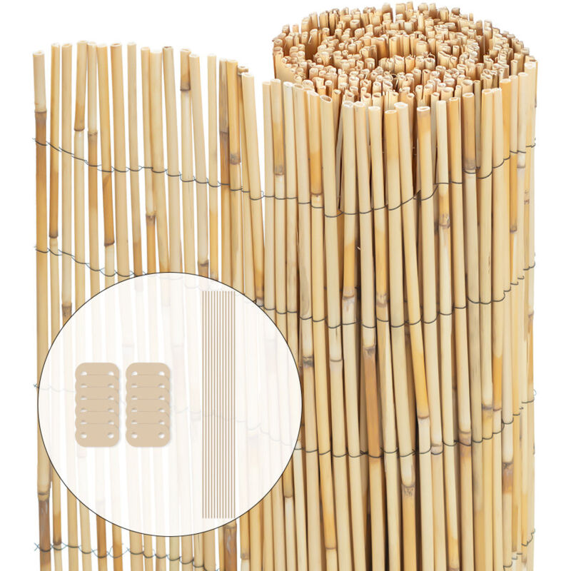 foto del prodotto recinzione in canna naturale reed screening recinzione esterno rilegata 160x300cm vounot