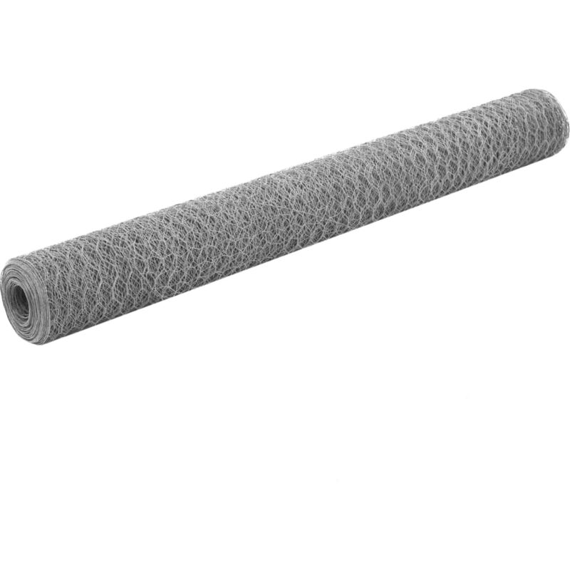 foto del prodotto recinzione in rete per pollaio acciaio zincato 25x1,2m argento vidaxl