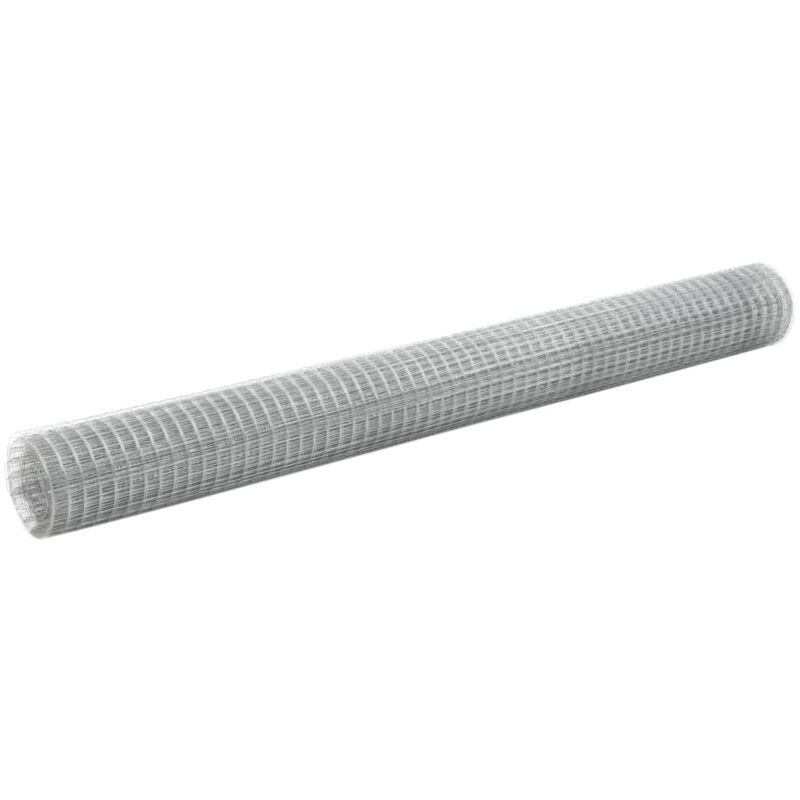 foto del prodotto recinzione in rete per pollaio acciaio zincato 25x1,5 m argento vidaxl