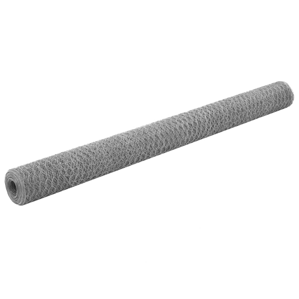 foto del prodotto recinzione in rete per pollaio acciaio zincato 25x1,5m argento cod mxl 55375