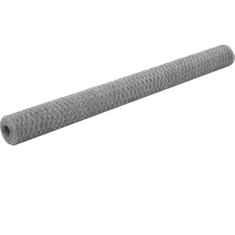 foto del prodotto recinzione in rete per pollaio acciaio zincato 25x1,5m argento vidaxl