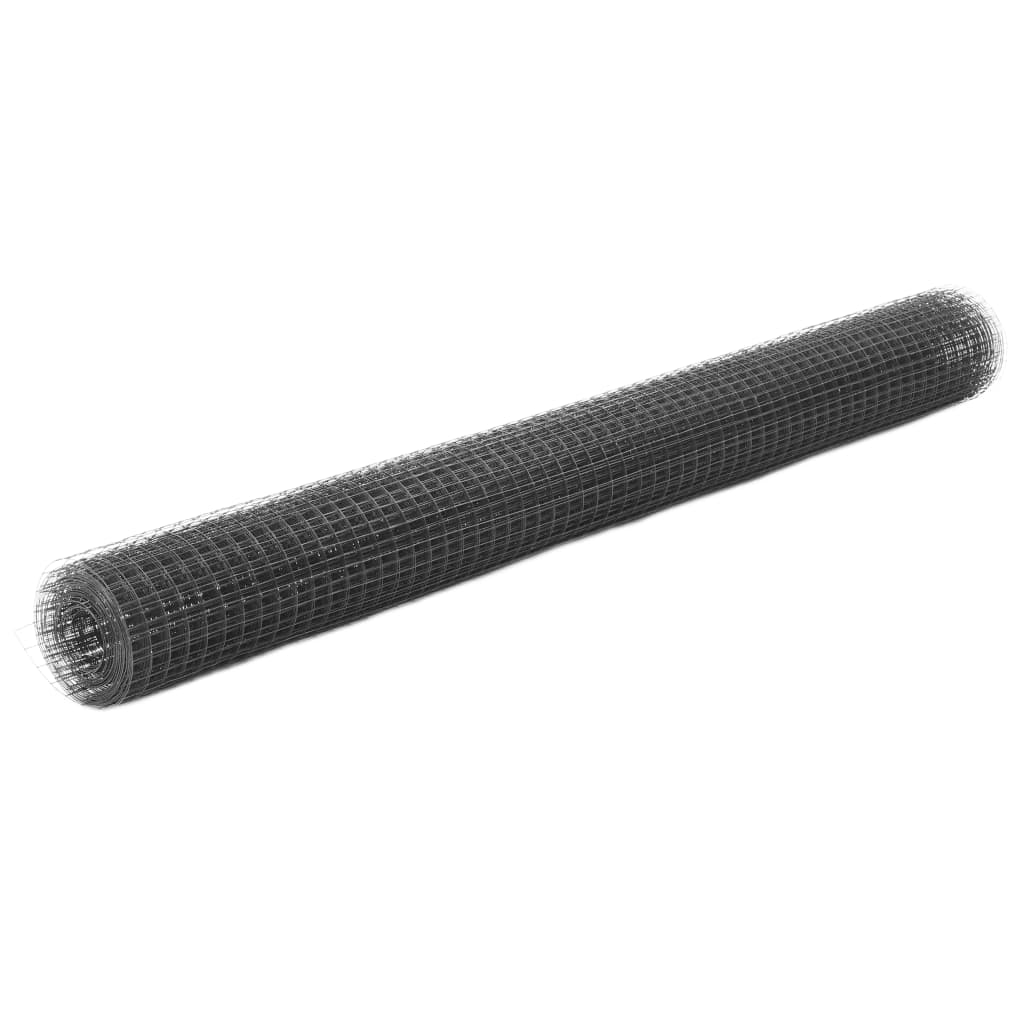 foto del prodotto recinzione in rete per pollaio in acciaio e pvc 10x1,5 m grigiacod mxl 111649