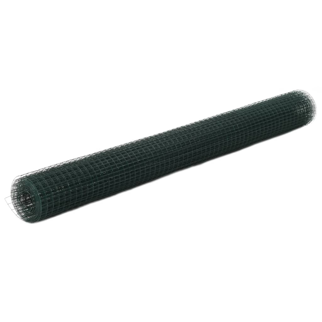 foto del prodotto recinzione in rete per pollaio in acciaio e pvc 10x1,5 m verde cod mxl 55379