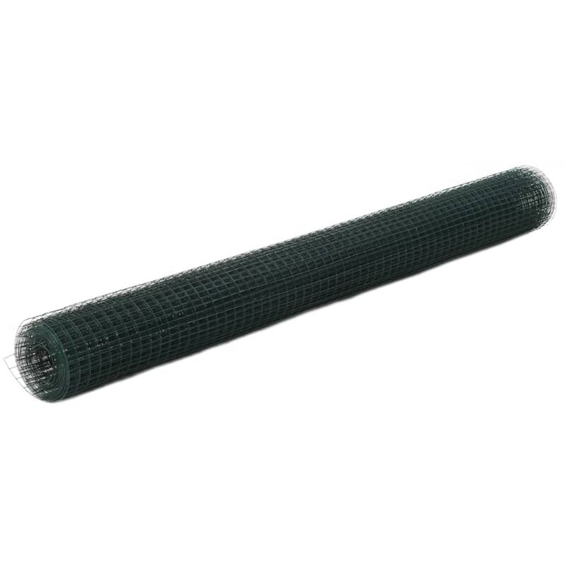 foto del prodotto recinzione in rete per pollaio in acciaio e pvc 10x1,5 m verde vidaxl