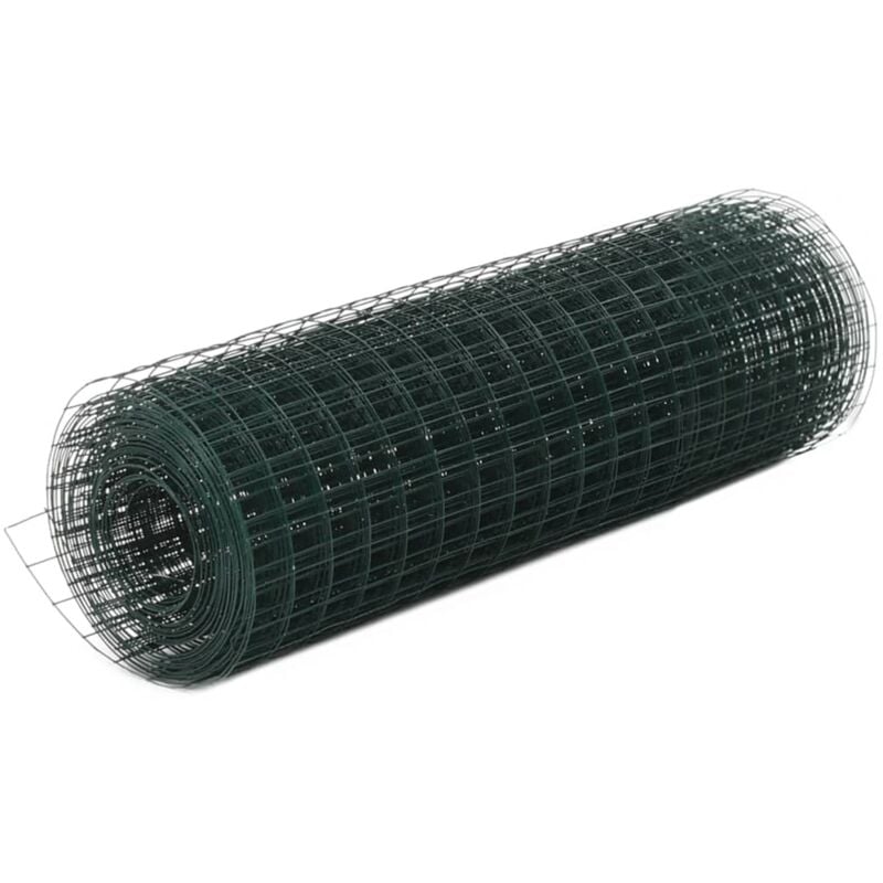 foto del prodotto recinzione in rete per pollaio in acciaio e pvc 25x0,5 m verde vidaxl