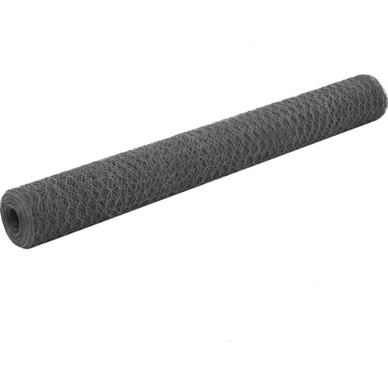 foto del prodotto recinzione in rete per pollaio in acciaio e pvc 25x1,2 m grigia vidaxl