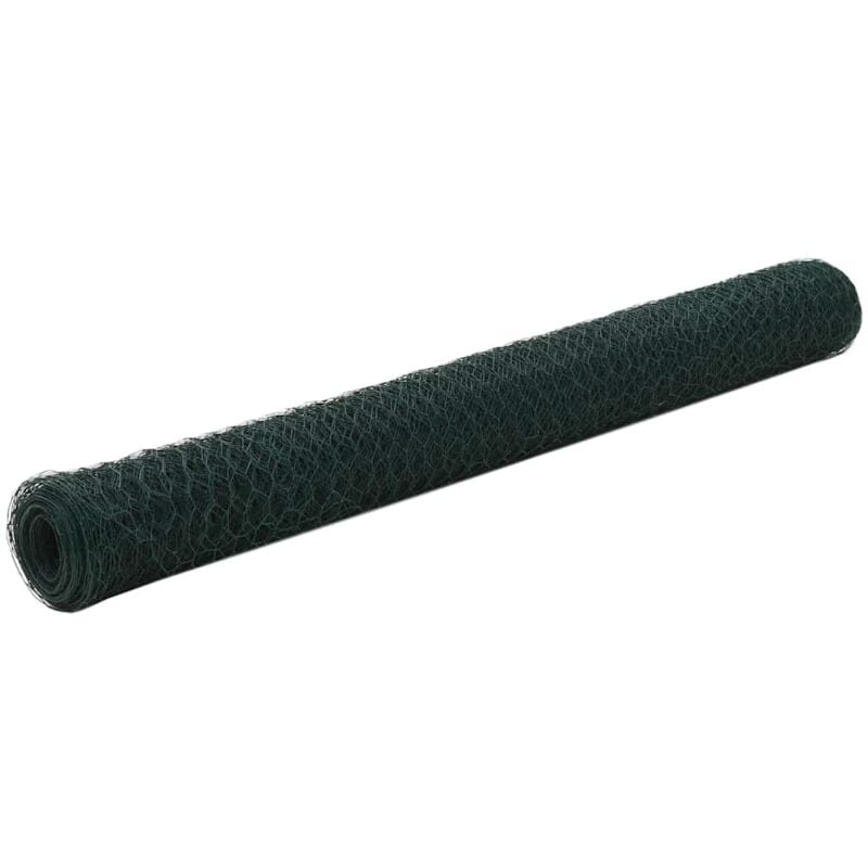 foto del prodotto recinzione in rete per pollaio in acciaio e pvc 25x1,2 m verde