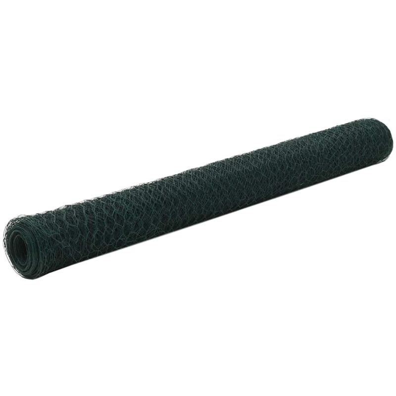 foto del prodotto recinzione in rete per pollaio in acciaio e pvc 25x1,2 m verde