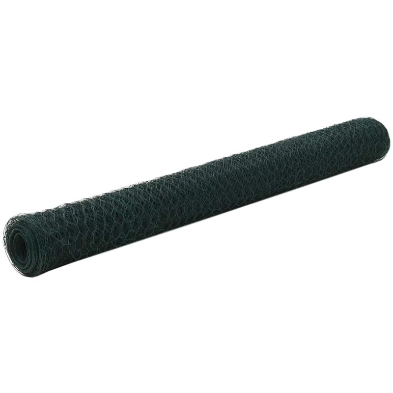 foto del prodotto recinzione in rete per pollaio in acciaio e pvc 25x1,2 m verde vidaxl
