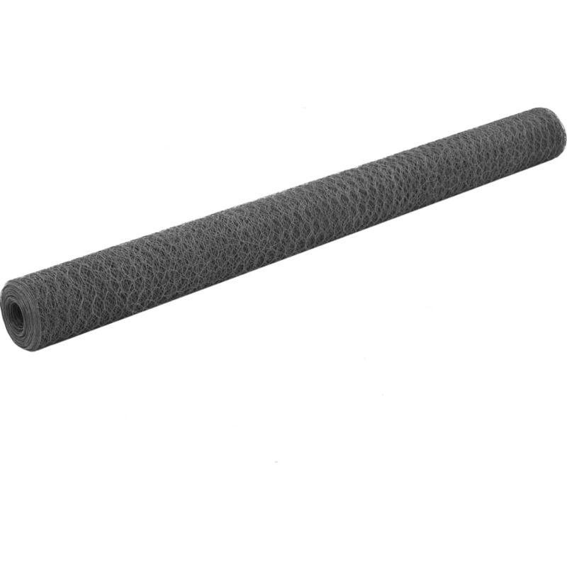 foto del prodotto recinzione in rete per pollaio in acciaio e pvc 25x1,5 m grigia vidaxl