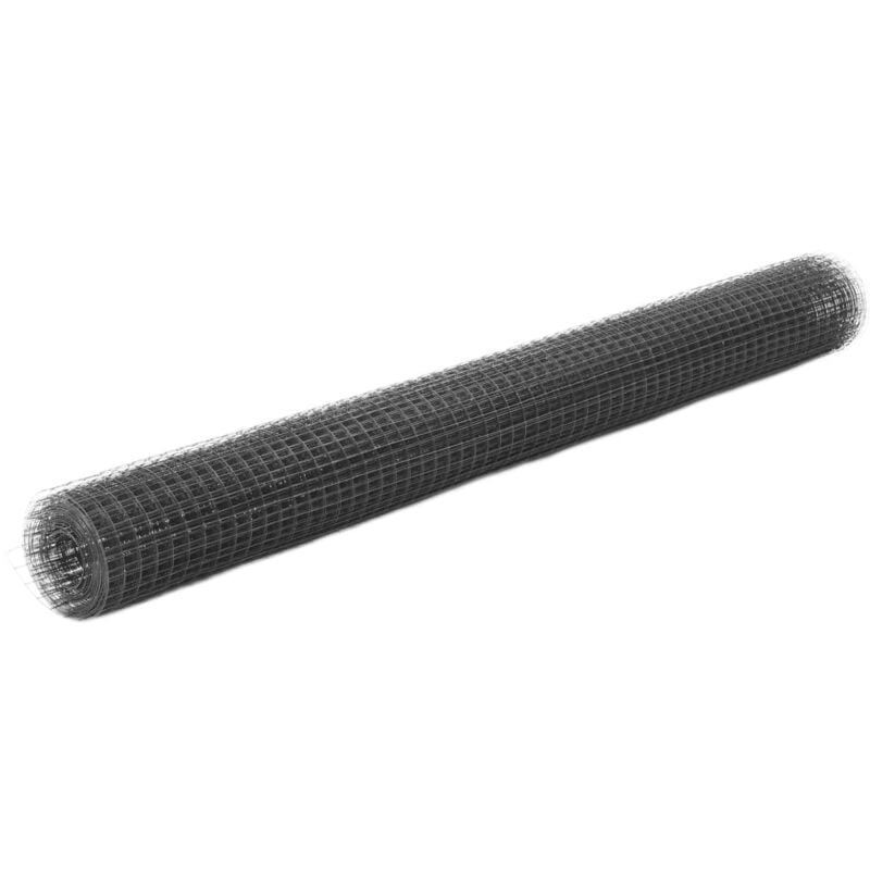immagine 0 del prodotto recinzione in rete per pollaio in acciaio e pvc 25x1,5 m grigia vidaxl