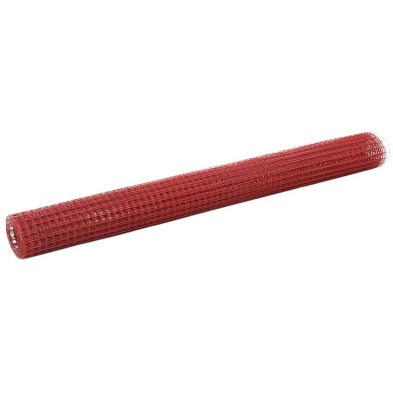 foto del prodotto recinzione in rete per pollaio in acciaio e pvc 25x1,5 m rossa vidaxl