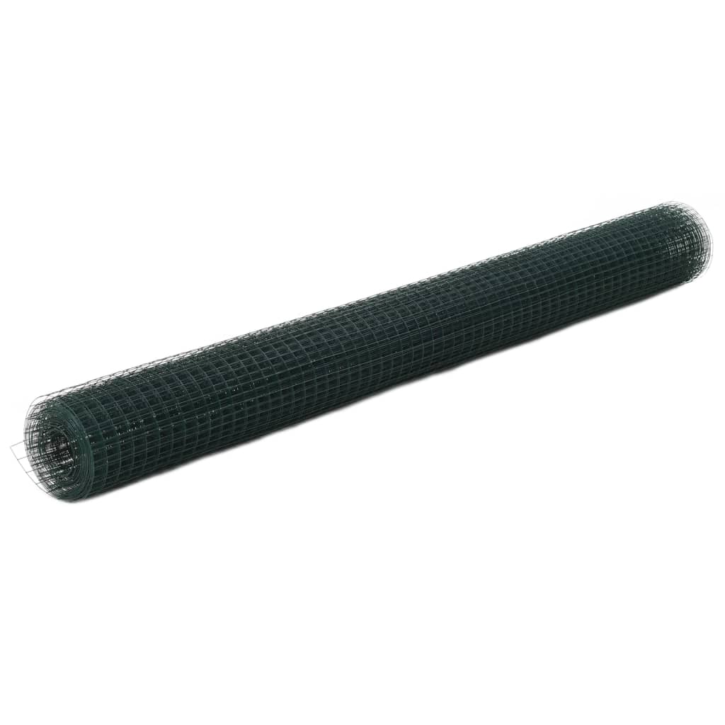 foto del prodotto recinzione in rete per pollaio in acciaio e pvc 25x1,5 m verde cod mxl 55381