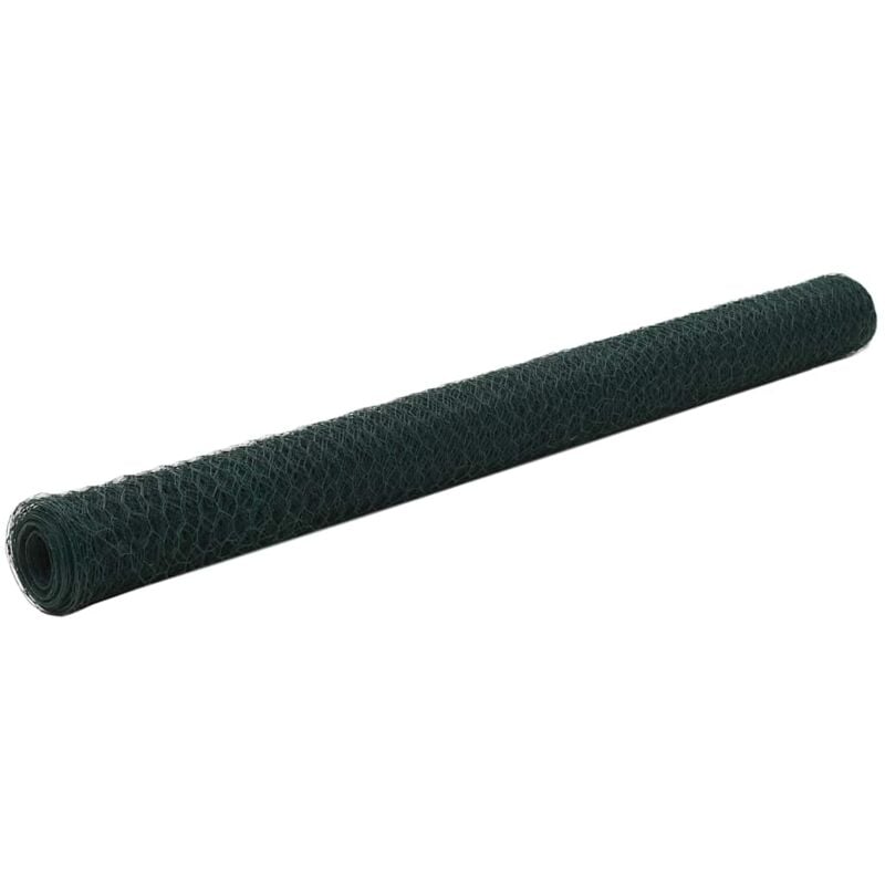 foto del prodotto recinzione in rete per pollaio in acciaio e pvc 25x1,5 m verde vidaxl 543259