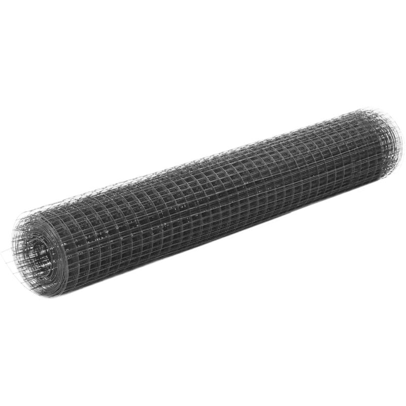 foto del prodotto recinzione in rete per pollaio in acciaio e pvc 25x1 m grigia vidaxl
