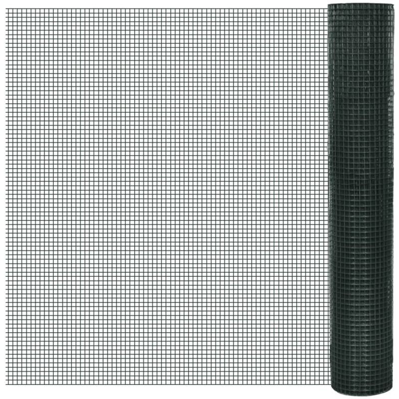 foto del prodotto recinzione in rete per pollaio rivestita in pvc 25x1 m verde vidaxl