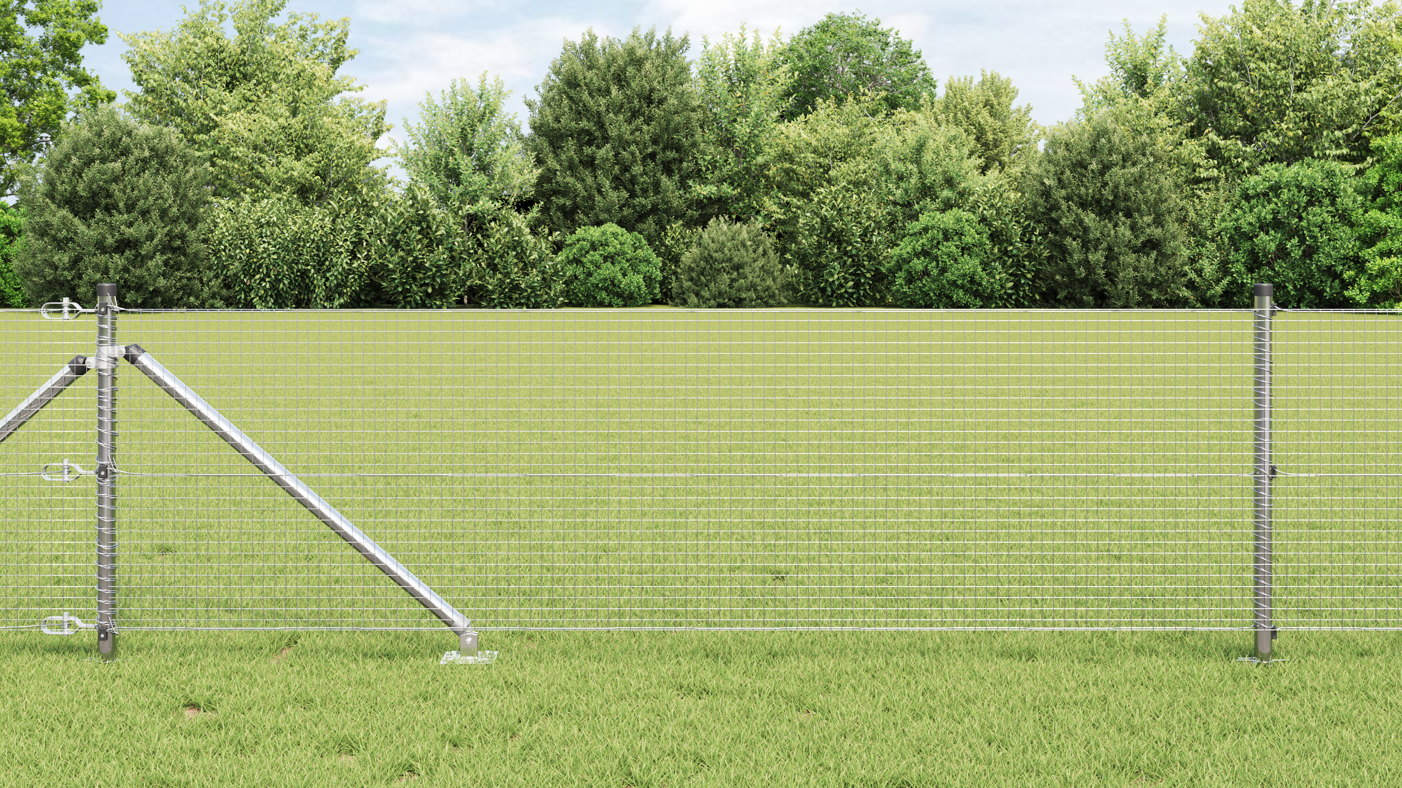 foto del prodotto recinzione in rete saldato con 13 picchetti da 0.6x50 m in acciaio zincato