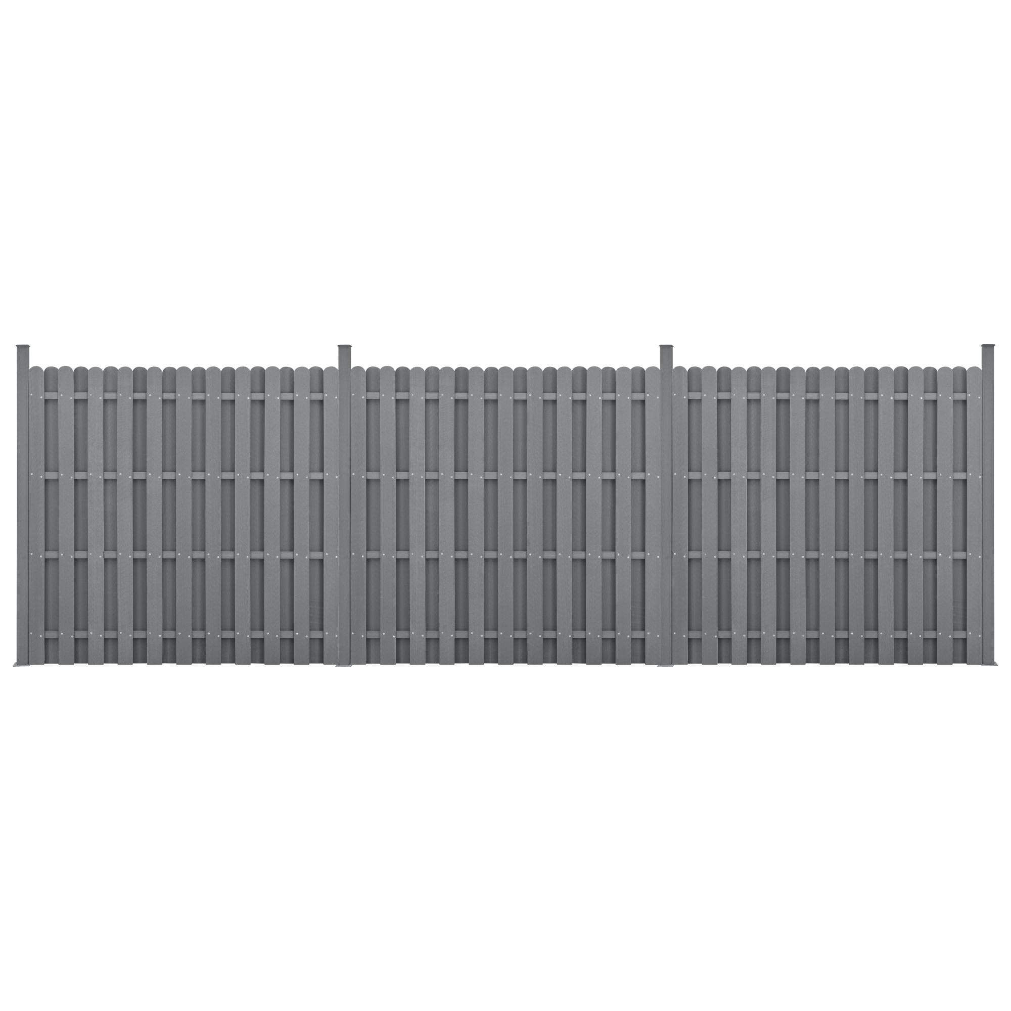foto del prodotto recinzione in wpc per giardino staccionata a doppia faccia steccato alto 185 cm lungo 562 cm grigio neu.holz