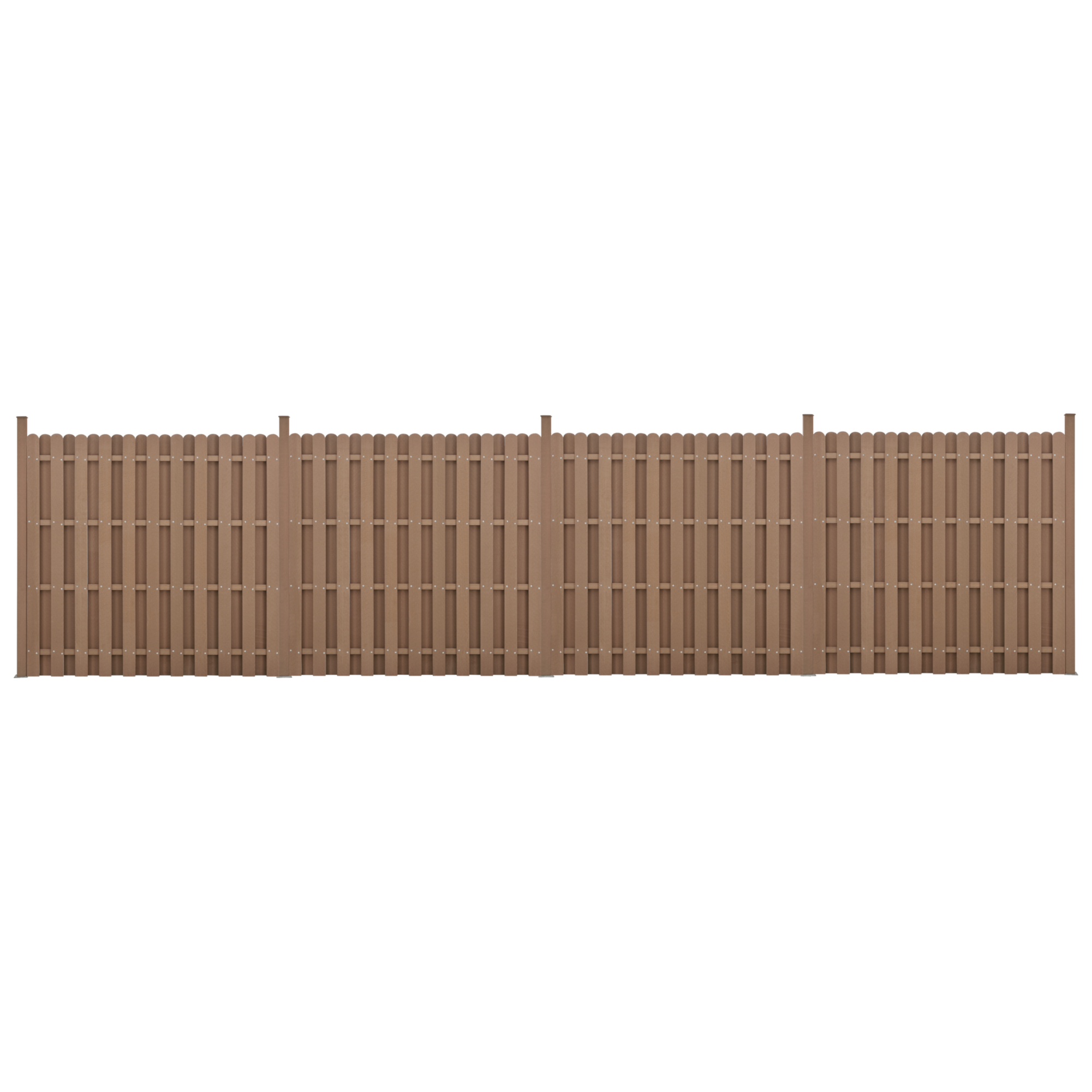 foto del prodotto recinzione in wpc per giardino staccionata a doppia faccia steccato alto 185 cm lungo 747 cm marrone neu.holz