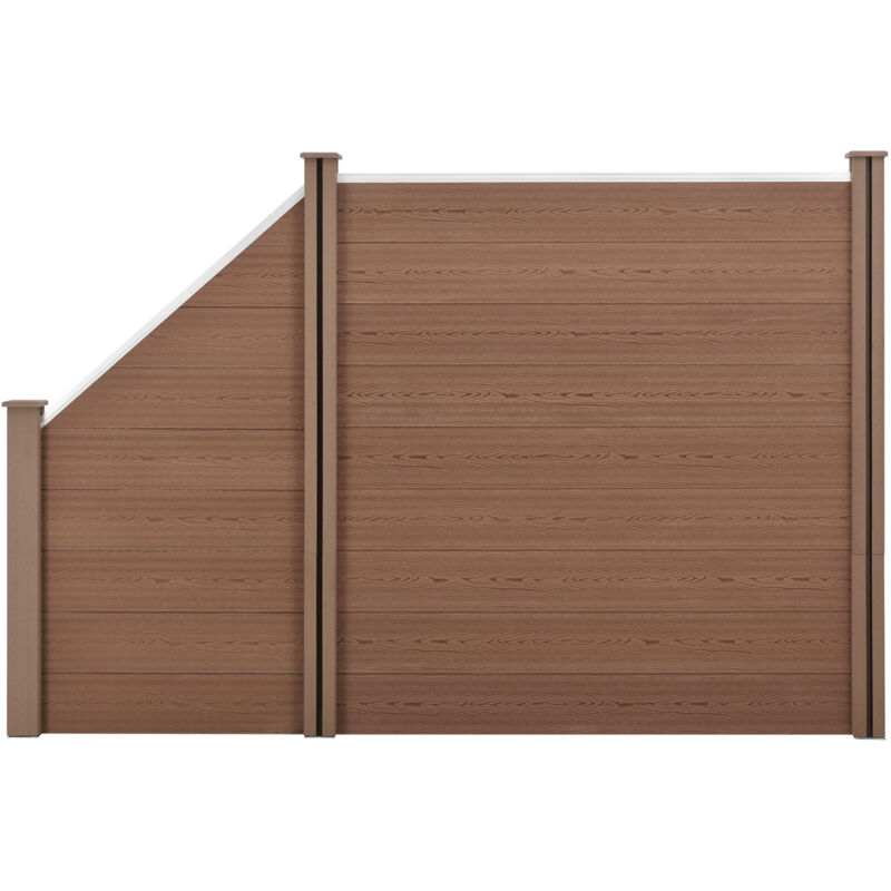 foto del prodotto recinzione in wpc per giardino staccionata da elementi inclinato e rettangolare 183x277 cm marrone neu.holz