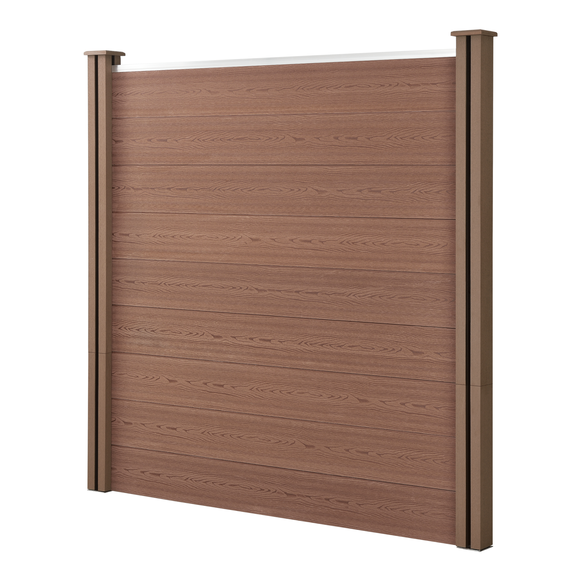 foto del prodotto recinzione in wpc per giardino staccionata frangivista alta 183 cm lunga 187 cm marrone neu.holz