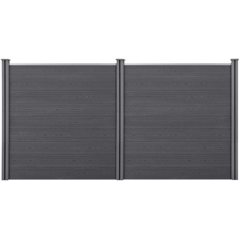 foto del prodotto recinzione in wpc per giardino staccionata frangivista alta 183 cm lunga 357 cm grigio neu.holz