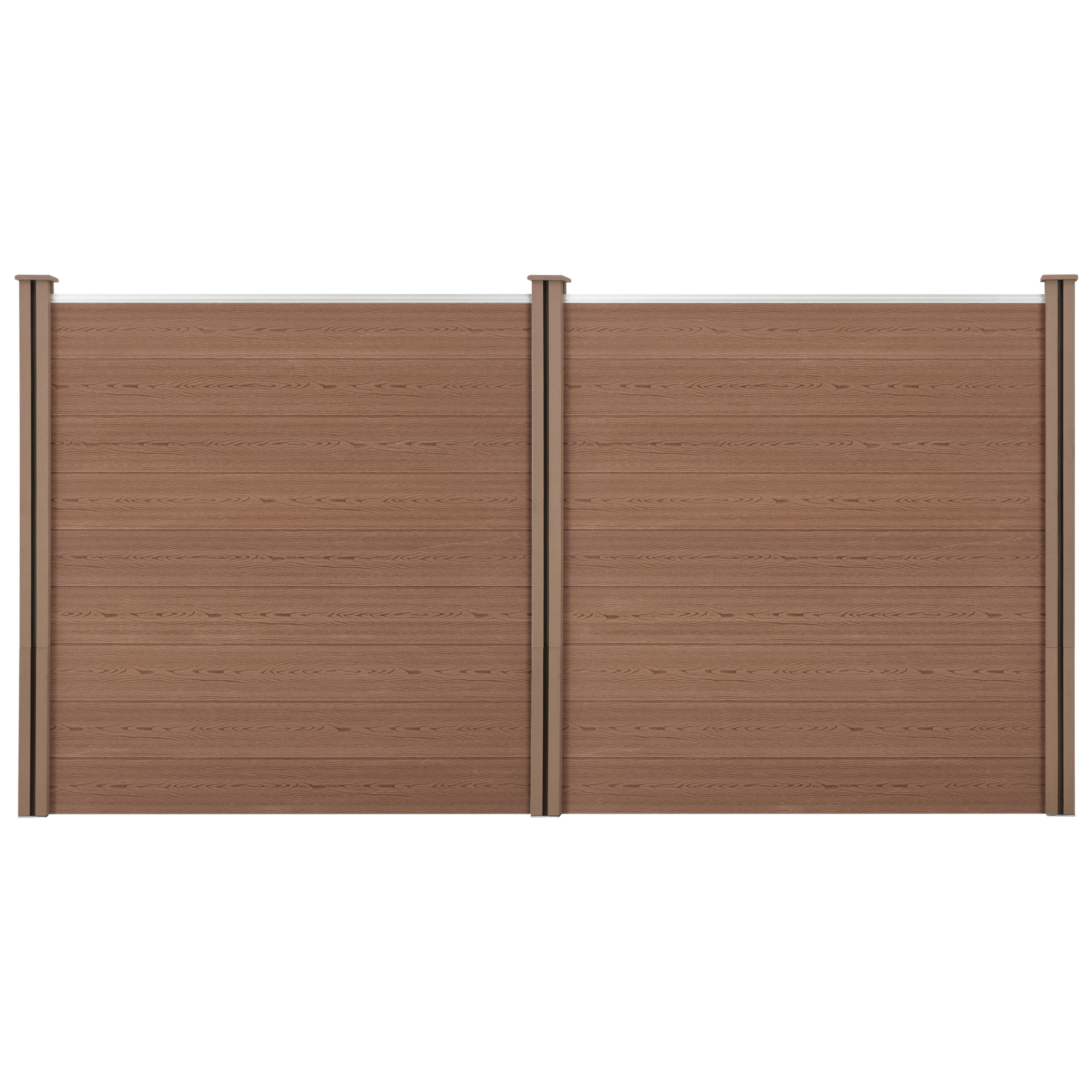 foto del prodotto recinzione in wpc per giardino staccionata frangivista alta 183 cm lunga 357 cm marrone neu.holz