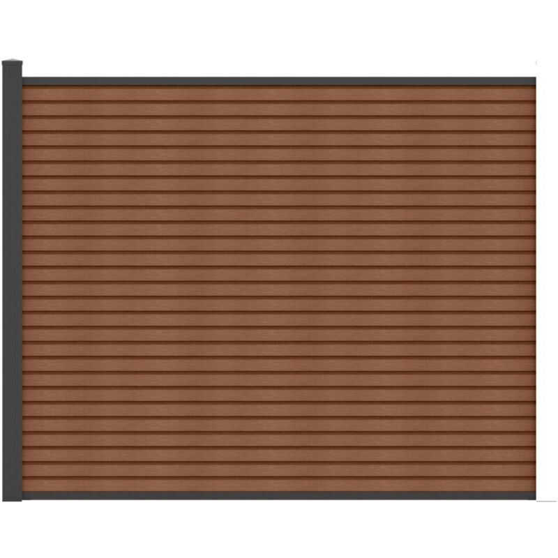 foto del prodotto recinzione interrare effetto legno h148 cm set di 9 lamine composito coestruso 1 montante antracite palizo