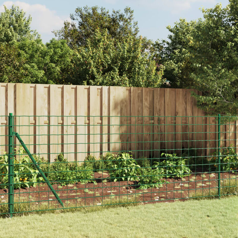 foto del prodotto recinzione metallica con flangia verde 1,1x25 m vidaxl