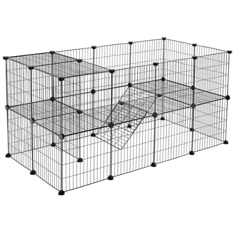 foto del prodotto recinzione per animali a 2 piani recinto personalizzabile per animali di piccola taglia, cuccioli e criceti, include un martelletto di gomma, per uso