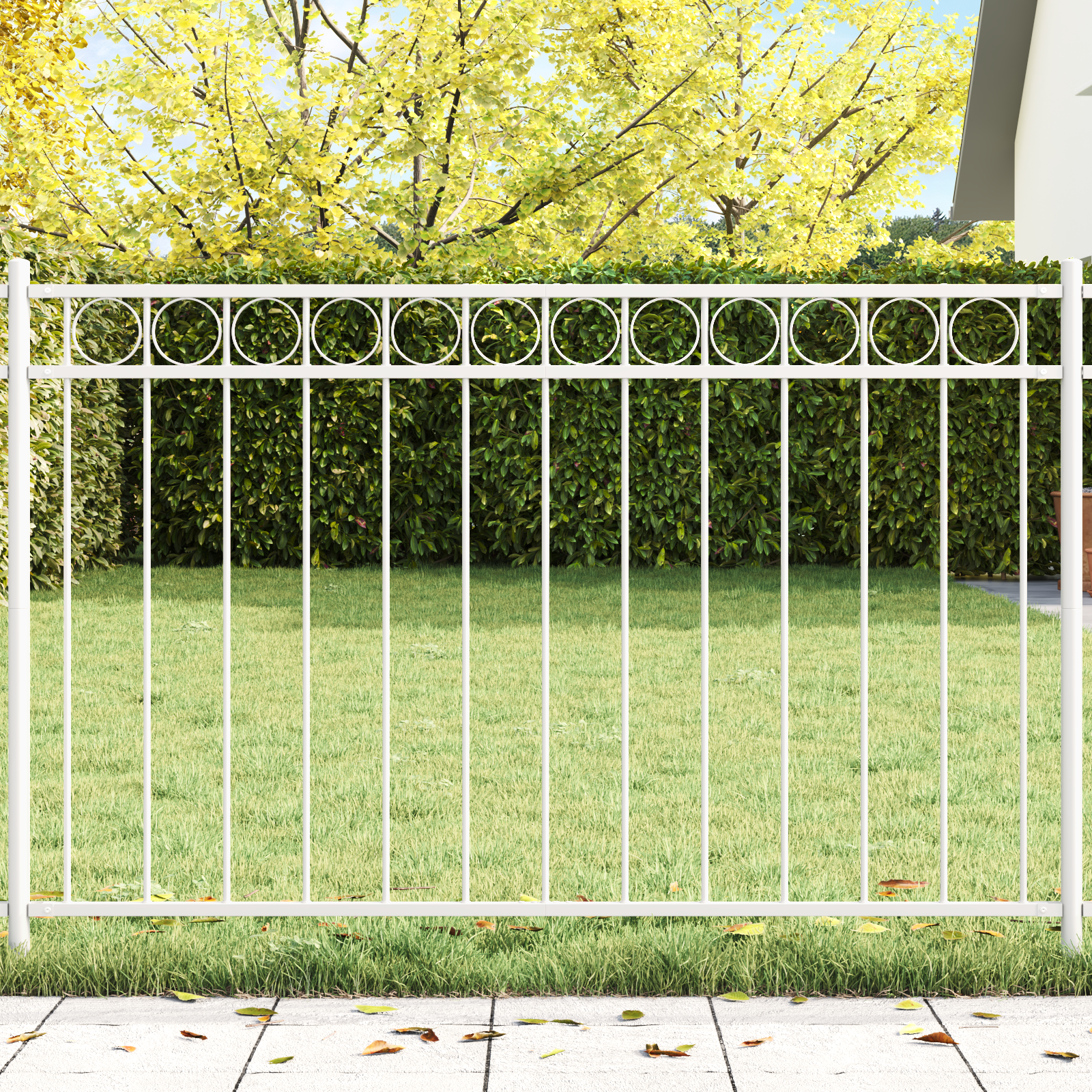 foto del prodotto recinzione per giardino bianco acciaio vidaxl